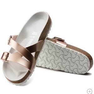 Birkenstock Yao Balance Birko-Flor Rose Gold Sandals Narrow Fit size EU 41 US 10